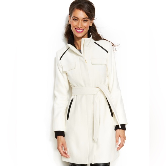 Vince Camuto Ivory Wool Blend Coat - Picture 1 of 5